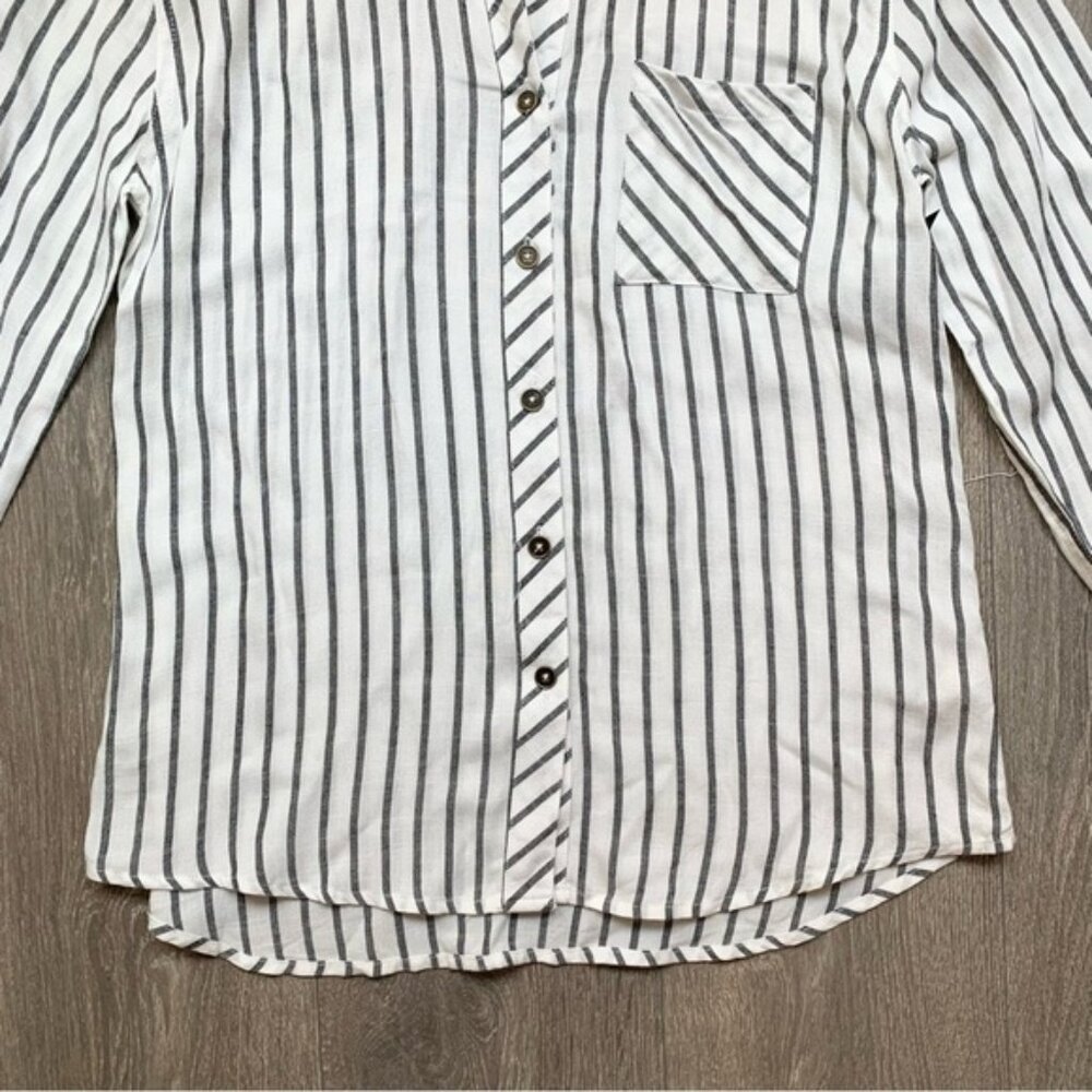 Anthropologie Ash & Ember Button Down Shirt Striped XS Festival Boho Western - Picture 6 of 16